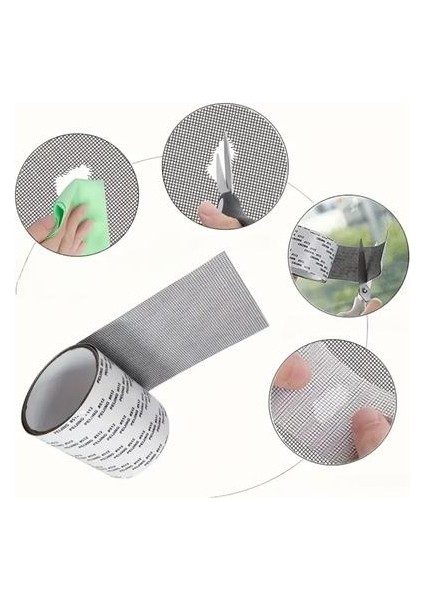 Güçlü Yapışkanlı Pencere Tamir Bandı, Böcek Önleyici Yama Bandı 2 mt x 5 cm