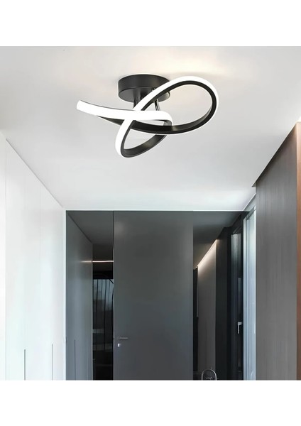 - Elegance Tavana Sabit LED Avize - Siyah Kasa - Beyaz Işık