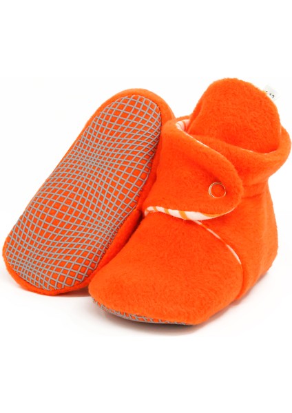 Polar Bebek Pandufu, Kaydırmaz Taban, Organik Pamuk Astarlı, İlk Adım Ev Patiği, Turuncu
