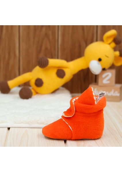 Polar Bebek Pandufu, Kaydırmaz Taban, Organik Pamuk Astarlı, İlk Adım Ev Patiği, Turuncu