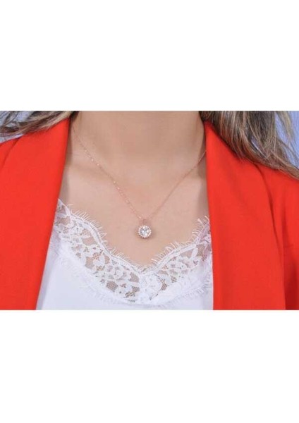 Beyaz Taşlı Gümüş Bayan Kolye (Kod 2020744c) fırsatları