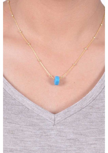 Kadın Altın Kaplama Nazar Boncuklu Top Zincirli Kolye MGD2020907A fırsatları