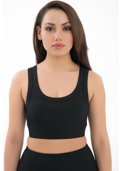 Angel Yuvarlak Yaka Fitilli Crop Body