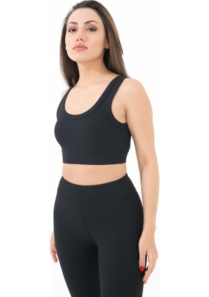 Angel Yuvarlak Yaka Fitilli Crop Body