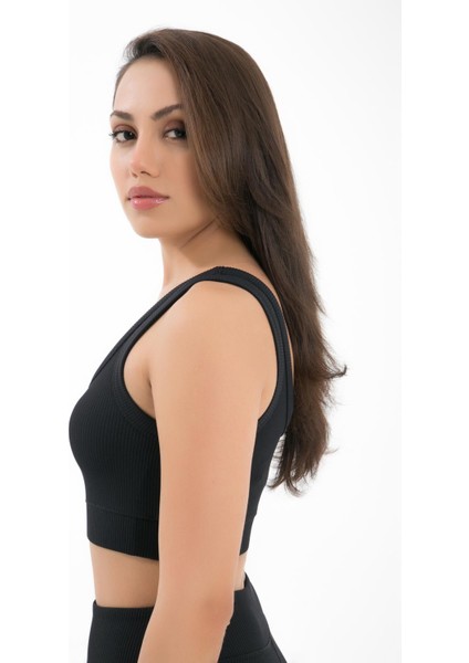 Angel Yuvarlak Yaka Fitilli Crop Body