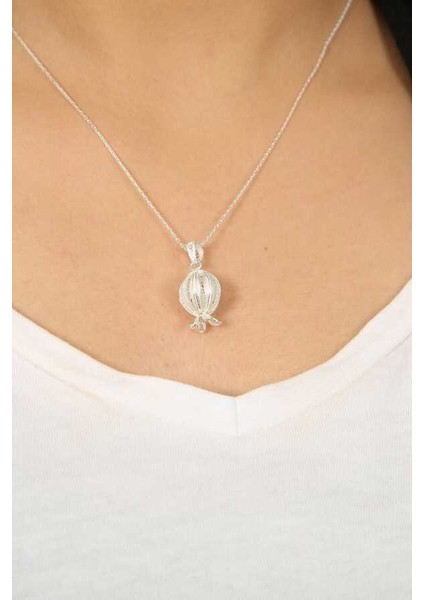 Kadın Ters Lale Model Telkari Gümüş Kolye 2020092 fiyatları