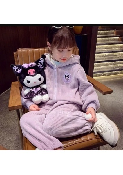 11+ Yaş Kabarık Kuromi Peluş Oyuncaklar Kawaii Dolması Prenses Yay Peluş Bebek Yumuşak Anime Karika