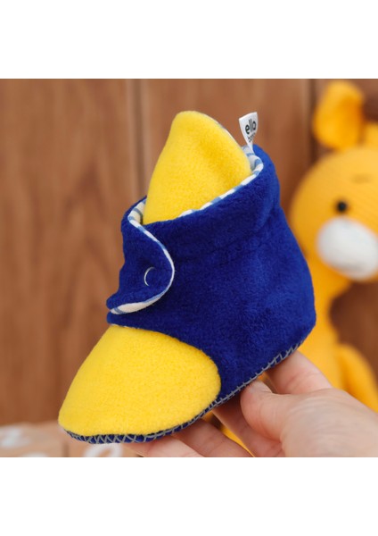 Polar Bebek Pandufu, Kaydırmaz Taban, Organik Pamuk Astarlı, İlk Adım Ev Patiği, Sarı Lacivert Taraftar fırsatları