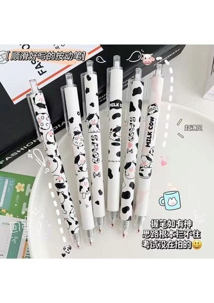 Siyah Cute Cow 0.5mm Jel Kalem 1 Adet