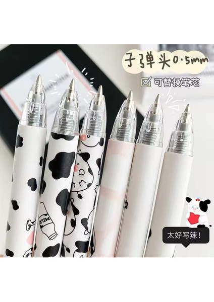Siyah Cute Cow 0.5mm Jel Kalem 1 Adet