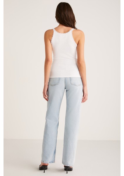 Barry Kadın Ince Askılı Dantel Detaylı Beyaz Atlet modelleri