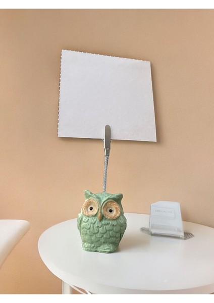 Yeşil Baykuş Temalı Yeşil Kawaii Fotoğraf Not Tutucu modelleri