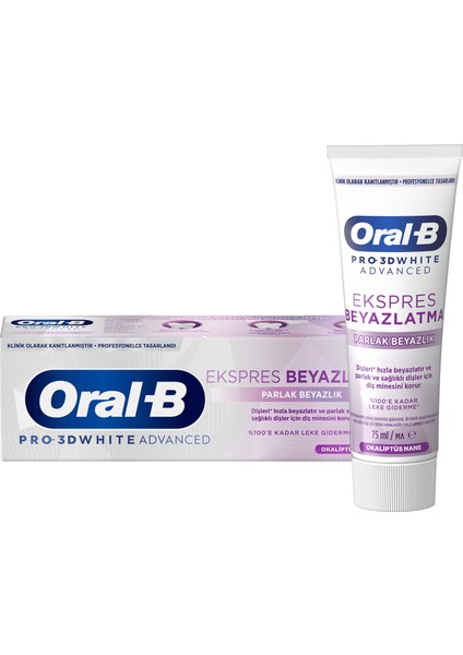 Pro 3D White Advanced Ekspres Beyazlık Parlak Beyazlık Diş Macunu 75 ml