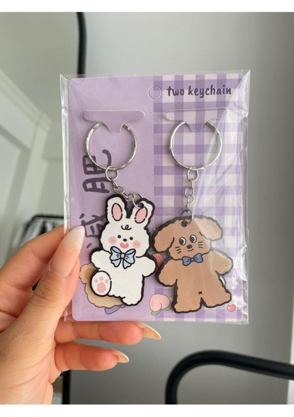 Planet Butik Kawaii Bunny Bear 2li Anahtarlık