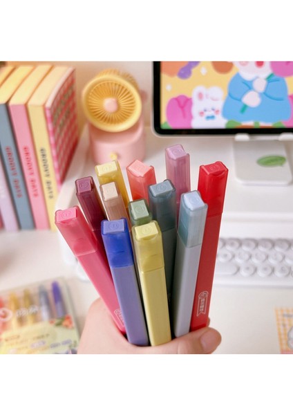 Turuncu Wenduo Çift Uçlu Kokulu 12'li Pastel Fosforlu Kalem Seti