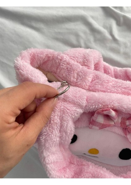 Türkçe Peluş Çanta Kuromi Kawaii Sanrio Anime Pembe Hayır 25 cm 3+ Yaş Hayır