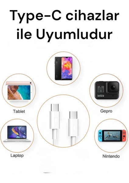 iphone 15 / 15 Plus / 15 Pro / 15 Pro Max Uyumlu  Orijinal Şarj Kablosu Type-C 60W Örgü Kablo