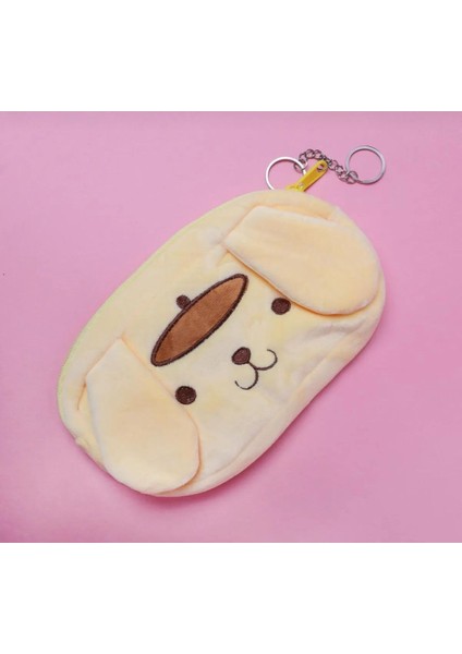 Tekstil Kawaii Sanrio Pompompurin Ithal Nakışlı Kalemlik Sarı Cüzdan Tipi