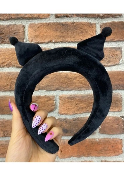 4+ Yaş Kawaii Sanrio Kafa Kuromi Anime Kittly Peluş Saç Bandı Melodi Taç Lüx Kuromi Taç Lüx + Paket