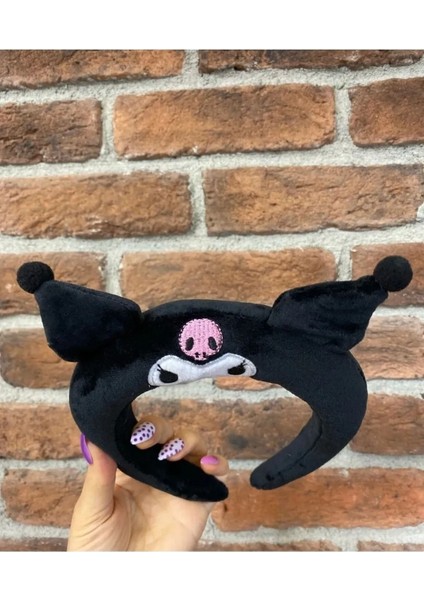 4+ Yaş Kawaii Sanrio Kafa Kuromi Anime Kittly Peluş Saç Bandı Melodi Taç Lüx Kuromi Taç Lüx + Paket