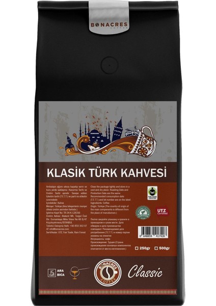 Orta Kavrulmuş Klasik Türk Kahvesi 250gr