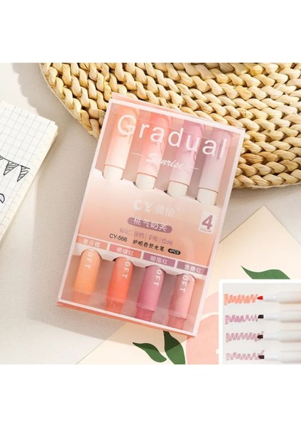 Pembe Gradual Aesthetic Pembe Fosforlu Kalem Seti