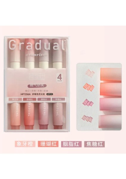 Pembe Gradual Aesthetic Pembe Fosforlu Kalem Seti