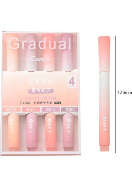 Pembe Gradual Aesthetic Pembe Fosforlu Kalem Seti
