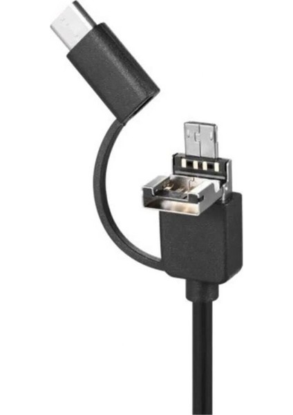 Endoskop 3 In 1, Hd Yılan Kamera USB Micro USB Type-C Sert Kablo 10 Metre