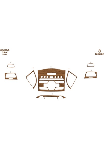 Marscockpitdesign Honda Cr-V 4x4 Konsol-Maun Kaplama 2014 8 Parça