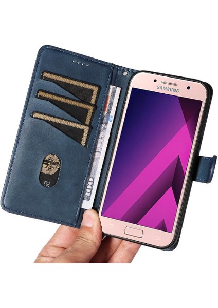 Samsung Galaxy A3 2017 Için Kredi Kartı ile Pu Deri Çanta Preslenmiş (Yurt Dışından) modelleri