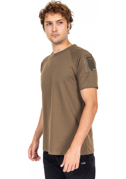 AKN 713 Bisiklet Yaka Kısa Kollu Taktik T-Shirt-Bej fiyatları