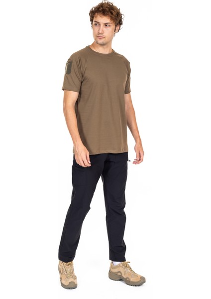 AKN 713 Bisiklet Yaka Kısa Kollu Taktik T-Shirt-Bej modelleri