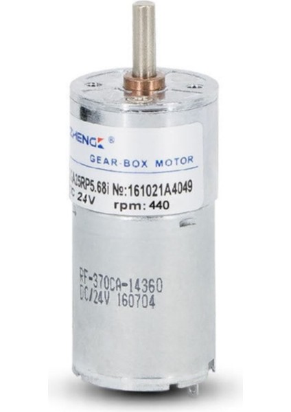 24V 440RPM ZGA25-370 Redüktörlü Dc Motor Metal Dişli Yüksek Tork Kuvvet 25MM Robot Oyuncak