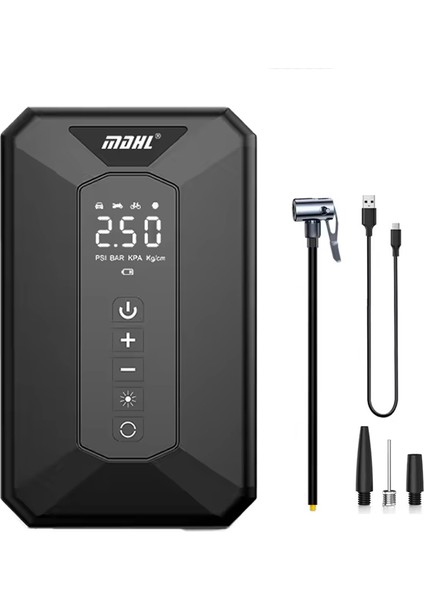 50W Işıklı Şarjlı Dijital Ekranlı Oto Lastik Şişirme Pompası Basınç Ayarlı Şarjlı Kompresör