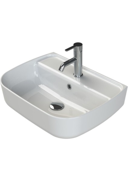 Aqua Tezgahüstü Lavabo 55X42 cm (Duvara Sıfır Lavabo)