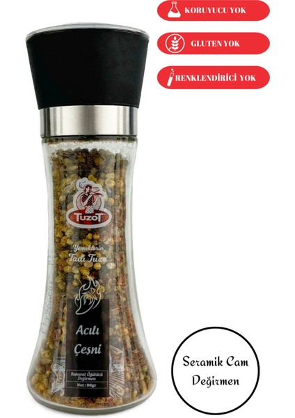 Baharat Çeşni Cam Değirmenli 2'li Set (Patates-Acılı)