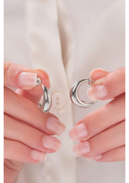 20 mm Gümüş Göz Yaşı Damlası Hilal Şarnel Yarım Halka Küpe fiyatları