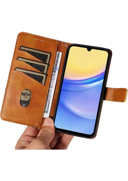 Colorful Boutique 1 Samsung Galaxy A15 Için Flip Case ve Elmas Dikiş Durumda Kart Yuvası (Yurt Dışından)