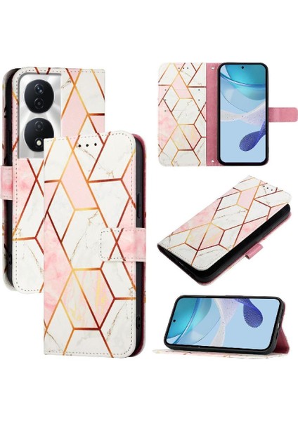 Colorful Boutique 1 Onur X7B 5g/4g Mermer Desen Pu Deri Cüzdan Kickstand Için Kılıf (Yurt Dışından)