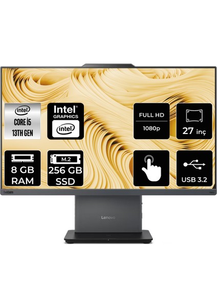 Thinkcentre Neo 50A Intel Core I5 13420H 8gb 256GB SSD 27" Fhd Fdos Multi-Touch All In One Bilgisayar 12SA0014TRP301