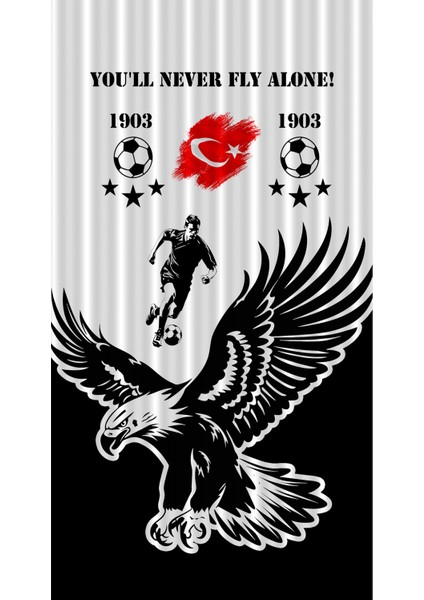 Çocuk ve Bebek Odası Taraftar Futbol Serisi Fon Perde Tek Kanat (Child Room Curtain)