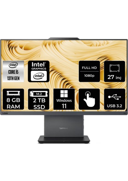 ThinkCentre Neo 50a Intel Core i5 13420H 8GB 2TB SSD 27" FHD W11H Multi-Touch All In One Bilgisayar 12SA0014TRP344