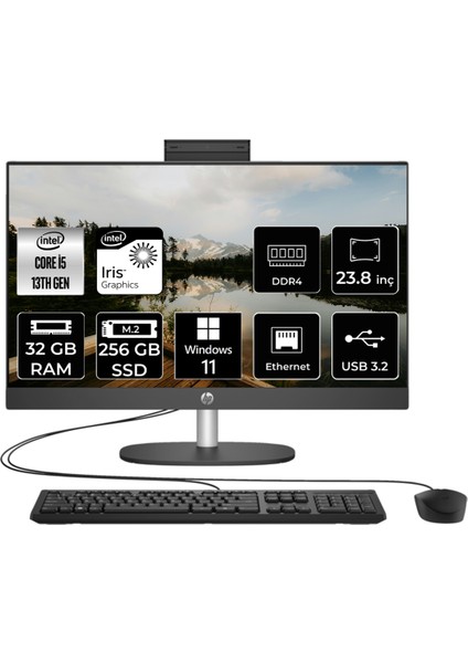 Proone 240 G10 Intel Core I5 1335U 32GB 256GB SSD 23.8" Fhd W11H All In One Bilgisayar 8T2W5ESP376