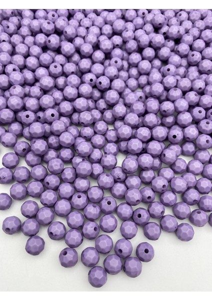 100GR Opak Petek Model Lila / Mori Renk 10MM Akrilik Boncuk ,çanta Yapım Boncuğu (~200 Adet)