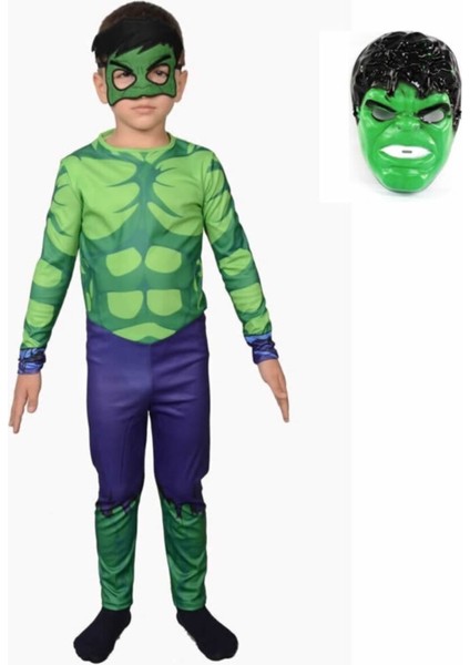 Beyaz Maskeli Hulk Çocuk Kostümü 2 Maskeli