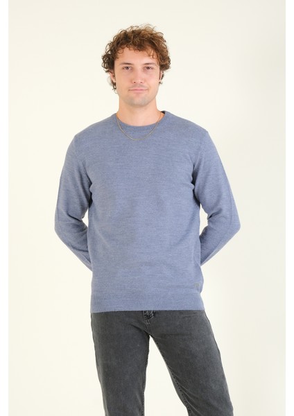 Erkek Sıfır Yaka Kazak Indigo fiyatları