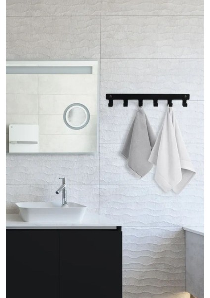 Demir Banyo Askısı - Duvara Monte Havlu ve Elbise Askısı 6 Kancalı modelleri