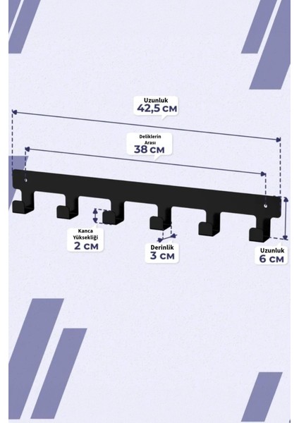 Demir Banyo Askısı - Duvara Monte Havlu ve Elbise Askısı 6 Kancalı fırsatları