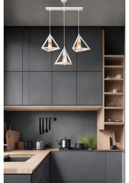 Beyaz 3'lü Sarkıt Avize, Modern ve Şık Dekorasyon Boşluklarınızı Aydınlatır